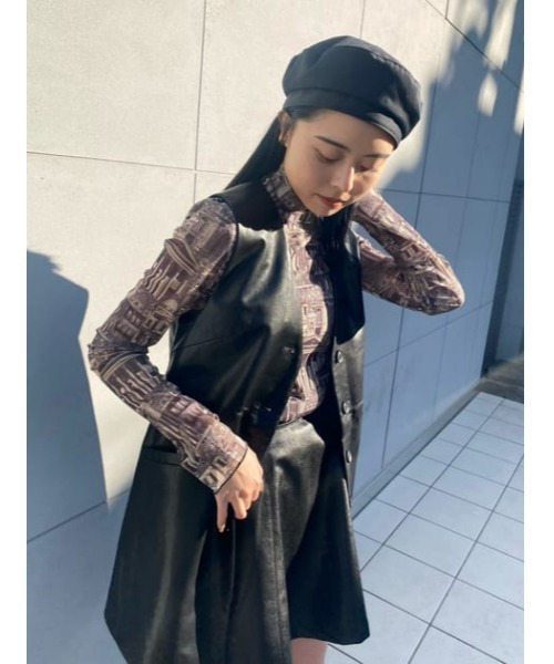 MOUSSY（マウジー）の「F／LEATHER MINI A LINE スカート（スカート・レディース・ベージュ/ブラック・1/2）」の20枚目の写真