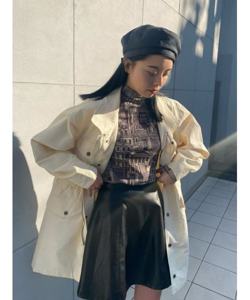 MOUSSY（マウジー）の「F／LEATHER MINI A LINE スカート（スカート・レディース・ベージュ/ブラック・1/2）」の22枚目の写真