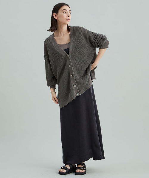 1er Arrondissement(プルミエアロンディスモン)の「畦リネンカーディガン(カーディガン/ボレロ・レディース・ブラウン/カーキ/グレイッシュベージュ・FREE)」の4枚目の写真