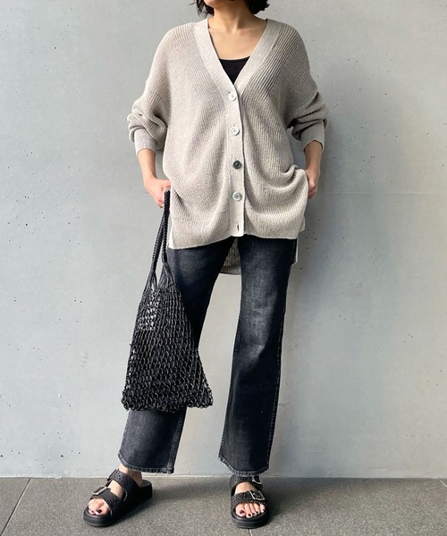 1er Arrondissement(プルミエアロンディスモン)の「畦リネンカーディガン(カーディガン/ボレロ・レディース・ブラウン/カーキ/グレイッシュベージュ・FREE)」の14枚目の写真