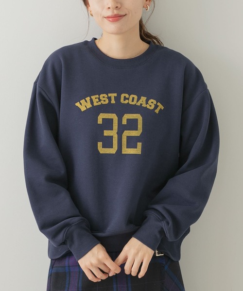 URBAN RESEARCH Sonny Label（アーバンリサーチサニーレーベル）の「裏起毛USED LIKEプリントスウェット（スウェット・レディース・ネイビー/オフホワイト/ベージュ系その他・FREE）」の3枚目の写真