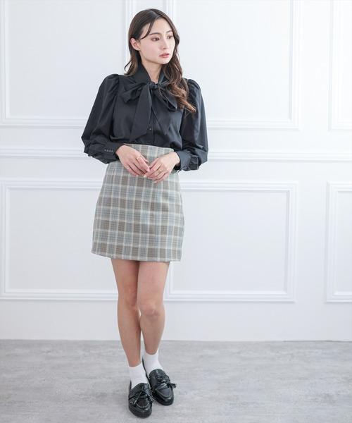 clear(クリア)の「ネックリボンブラウス(シャツ/ブラウス・レディース・ブラック/ホワイト/ミント/ピンク・F)」の18枚目の写真