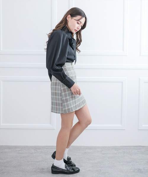 clear(クリア)の「ネックリボンブラウス(シャツ/ブラウス・レディース・ブラック/ホワイト/ミント/ピンク・F)」の19枚目の写真