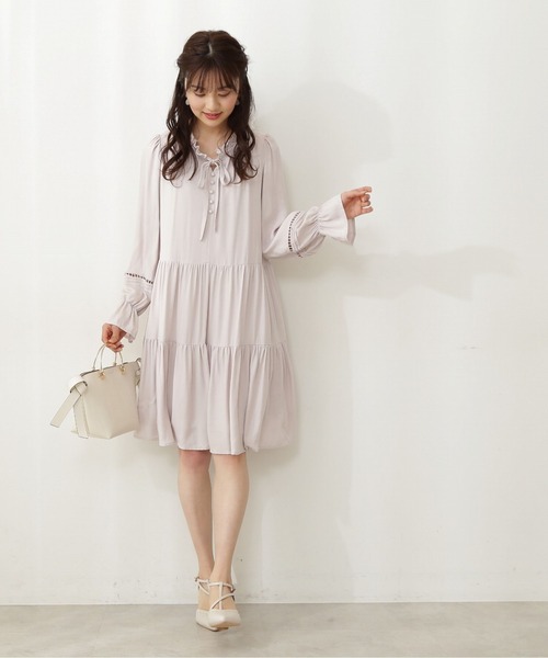 PROPORTION BODY DRESSING（プロポーションボディドレッシング）の「＜Ｅ＞スリーブデザインティアードミニワンピ / 1212147202（ワンピース・レディース・グレー/ダークグレー・SMALL/MEDIUM）」の7枚目の写真