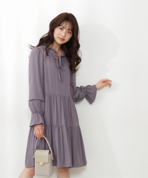 PROPORTION BODY DRESSING（プロポーションボディドレッシング）の「＜Ｅ＞スリーブデザインティアードミニワンピ / 1212147202（ワンピース・レディース・グレー/ダークグレー・SMALL/MEDIUM）」の3枚目の写真