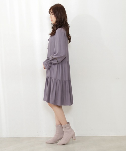 PROPORTION BODY DRESSING（プロポーションボディドレッシング）の「＜Ｅ＞スリーブデザインティアードミニワンピ / 1212147202（ワンピース・レディース・グレー/ダークグレー・SMALL/MEDIUM）」の6枚目の写真