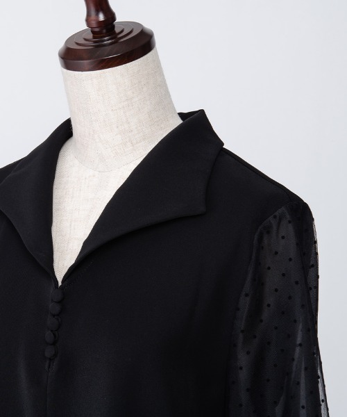 ドットチュールスリーブブラウス（シャツ/ブラウス）｜JENNE（ジェンヌ