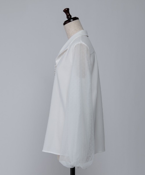 ドットチュールスリーブブラウス（シャツ/ブラウス）｜JENNE（ジェンヌ