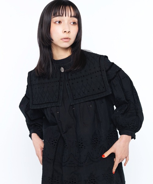 ear PAPILLONNER（イアパピヨネ）の「【SUM1 STYLE（スミ スタイル）】レース付け襟（付け襟・レディース・ホワイト/ブラック/ブラウン・FREE）」の3枚目の写真