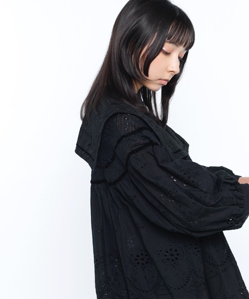 ear PAPILLONNER（イアパピヨネ）の「【SUM1 STYLE（スミ スタイル）】レース付け襟（付け襟・レディース・ホワイト/ブラック/ブラウン・FREE）」の19枚目の写真