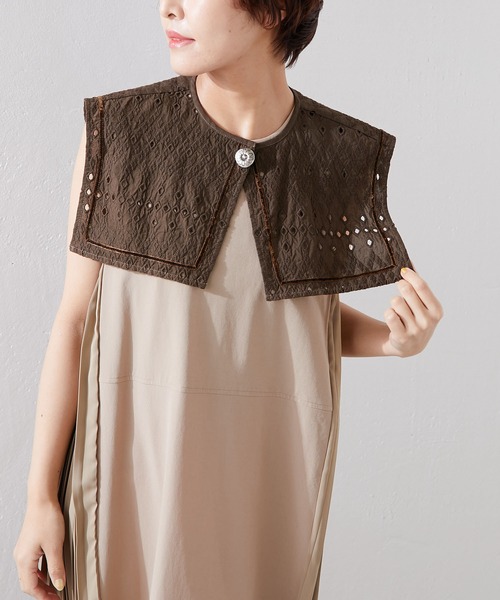 ear PAPILLONNER（イアパピヨネ）の「【SUM1 STYLE（スミ スタイル）】レース付け襟（付け襟・レディース・ホワイト/ブラック/ブラウン・FREE）」の8枚目の写真