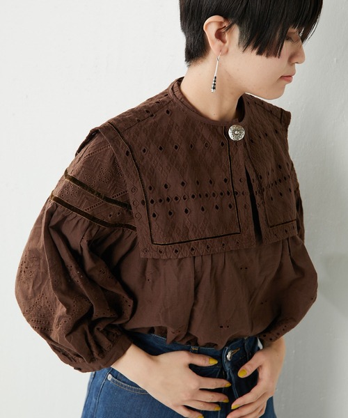 ear PAPILLONNER（イアパピヨネ）の「【SUM1 STYLE（スミ スタイル）】レース付け襟（付け襟・レディース・ホワイト/ブラック/ブラウン・FREE）」の17枚目の写真