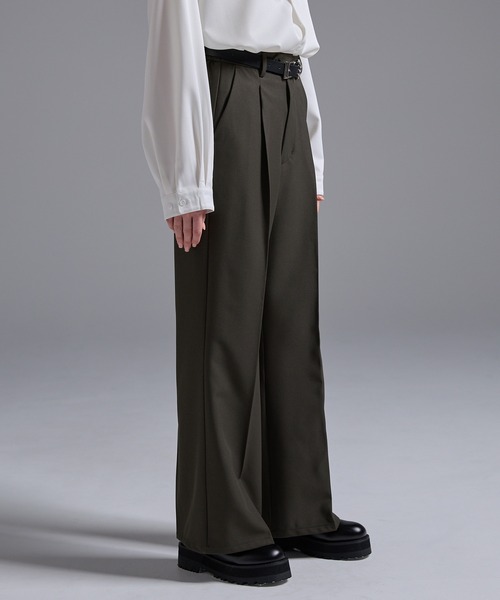 ドレープ ワイドフレアスラックス【セットアップ対応】（スラックス