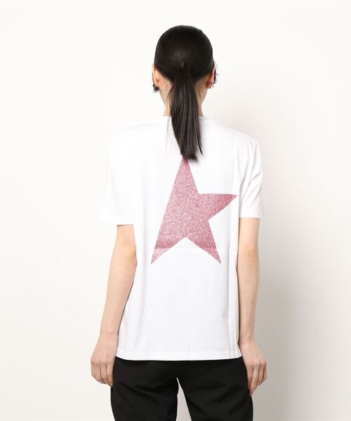 GOLDEN GOOSE(ゴールデングース)の「GOLDEN GOOSE Star Collection / W'S REGULAR T-SHIRT/ BIG GLITTER STAR BACK(Tシャツ/カットソー・レディース・ホワイト×ピンク/ホワイト×ゴールド・SMALL/MEDIUM/X-SMALL)」の10枚目の写真