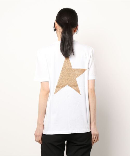 GOLDEN GOOSE(ゴールデングース)の「GOLDEN GOOSE Star Collection / W'S REGULAR T-SHIRT/ BIG GLITTER STAR BACK(Tシャツ/カットソー・レディース・ホワイト×ピンク/ホワイト×ゴールド・SMALL/MEDIUM/X-SMALL)」の13枚目の写真
