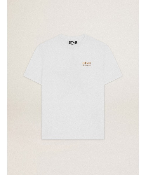 GOLDEN GOOSE(ゴールデングース)の「GOLDEN GOOSE Star Collection / W'S REGULAR T-SHIRT/ BIG GLITTER STAR BACK(Tシャツ/カットソー・レディース・ホワイト×ピンク/ホワイト×ゴールド・SMALL/MEDIUM/X-SMALL)」の8枚目の写真