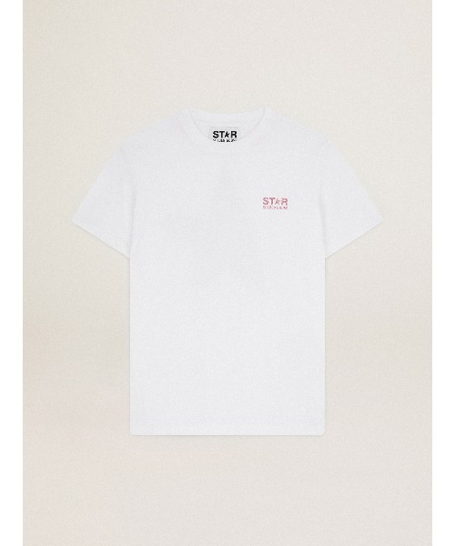 GOLDEN GOOSE(ゴールデングース)の「GOLDEN GOOSE Star Collection / W'S REGULAR T-SHIRT/ BIG GLITTER STAR BACK(Tシャツ/カットソー・レディース・ホワイト×ピンク/ホワイト×ゴールド・SMALL/MEDIUM/X-SMALL)」の5枚目の写真