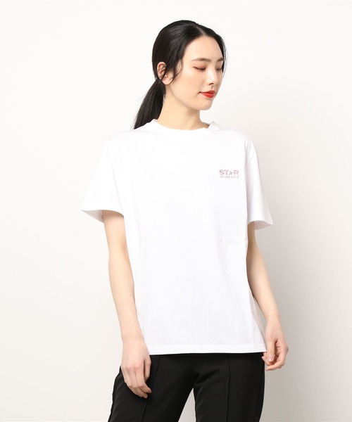GOLDEN GOOSE(ゴールデングース)の「GOLDEN GOOSE Star Collection / W'S REGULAR T-SHIRT/ BIG GLITTER STAR BACK(Tシャツ/カットソー・レディース・ホワイト×ピンク/ホワイト×ゴールド・SMALL/MEDIUM/X-SMALL)」の9枚目の写真