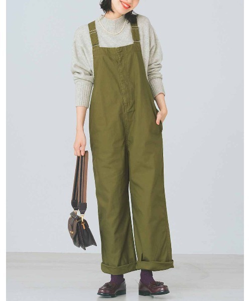 Live in comfort（リブインコンフォート）の「リブ　イン　コンフォート　きれいめカジュアルに仕立てた　大人コットンサロペット（サロペット/オーバーオール・レディース・カーキ/アイボリー/ブラック・MEDIUM/LARGE/X-LARGE/XX-LARGE/SMALL/XXX-LARGE）」の15枚目の写真