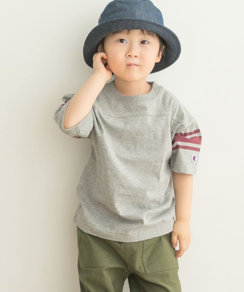 Champion（チャンピオン）の「Champion×DOORS　フットボールTシャツ(KIDS)（Tシャツ/カットソー・キッズ・オフホワイト/グレー系その他・120/105/135）」の8枚目の写真