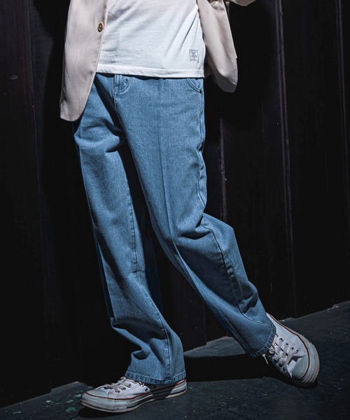 NOISESCAPE(ノイズスケープ)の「mp9927- Denim Material Center Crease Pants デニムパンツ(デニムパンツ・メンズ・ライトインディゴブルー/ダークインディゴブルー・M/XL/L/S)」の2枚目の写真