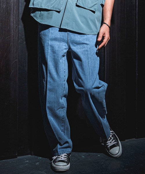 NOISESCAPE(ノイズスケープ)の「mp9927- Denim Material Center Crease Pants デニムパンツ(デニムパンツ・メンズ・ライトインディゴブルー/ダークインディゴブルー・M/XL/L/S)」の10枚目の写真