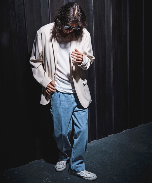 NOISESCAPE(ノイズスケープ)の「mp9927- Denim Material Center Crease Pants デニムパンツ(デニムパンツ・メンズ・ライトインディゴブルー/ダークインディゴブルー・M/XL/L/S)」の18枚目の写真