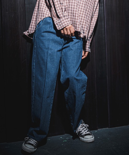 NOISESCAPE(ノイズスケープ)の「mp9927- Denim Material Center Crease Pants デニムパンツ(デニムパンツ・メンズ・ライトインディゴブルー/ダークインディゴブルー・M/XL/L/S)」の19枚目の写真