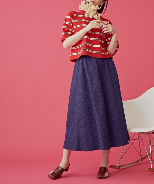 N.（N. Natural Beauty Basic）（エヌエヌナチュラルビューティーベーシック）の「《n.'look》◆シュリンクギャザースカート（スカート・レディース・ネイビー/イエロー/ライラック・MEDIUM）」の2枚目の写真