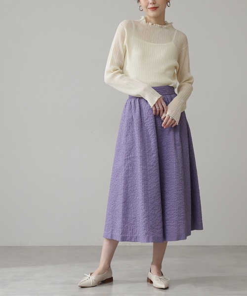 N.（N. Natural Beauty Basic）（エヌエヌナチュラルビューティーベーシック）の「《n.'look》◆シュリンクギャザースカート（スカート・レディース・ネイビー/イエロー/ライラック・MEDIUM）」の15枚目の写真