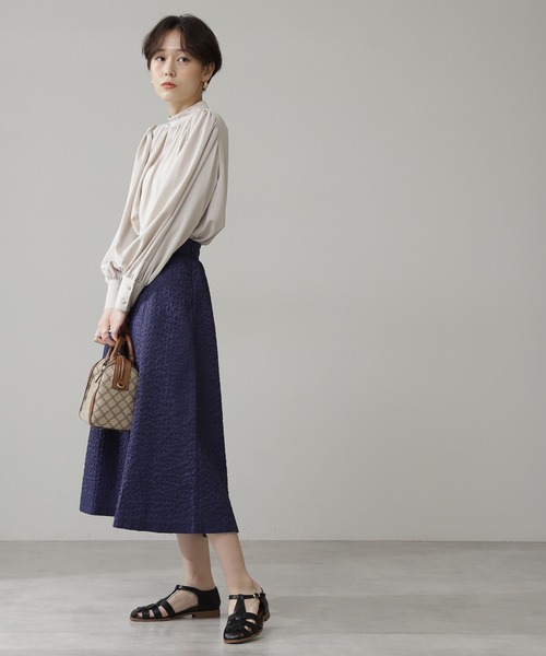 N.（N. Natural Beauty Basic）（エヌエヌナチュラルビューティーベーシック）の「《n.'look》◆シュリンクギャザースカート（スカート・レディース・ネイビー/イエロー/ライラック・MEDIUM）」の10枚目の写真
