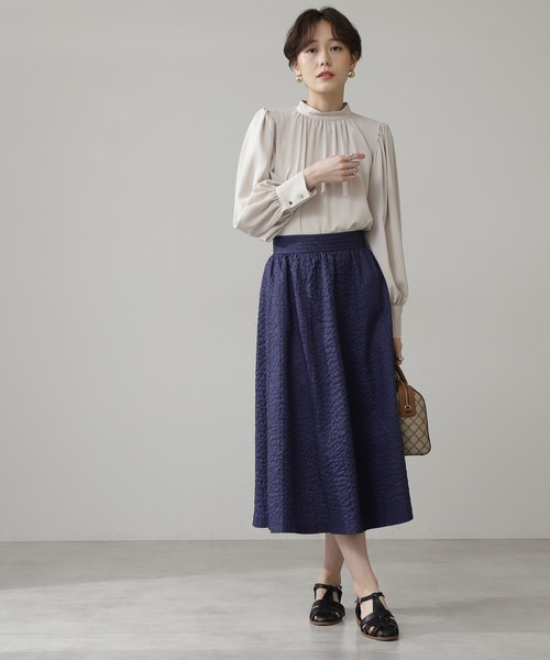 N.（N. Natural Beauty Basic）（エヌエヌナチュラルビューティーベーシック）の「《n.'look》◆シュリンクギャザースカート（スカート・レディース・ネイビー/イエロー/ライラック・MEDIUM）」の9枚目の写真