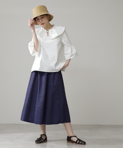 N.（N. Natural Beauty Basic）（エヌエヌナチュラルビューティーベーシック）の「《n.'look》◆シュリンクギャザースカート（スカート・レディース・ネイビー/イエロー/ライラック・MEDIUM）」の11枚目の写真