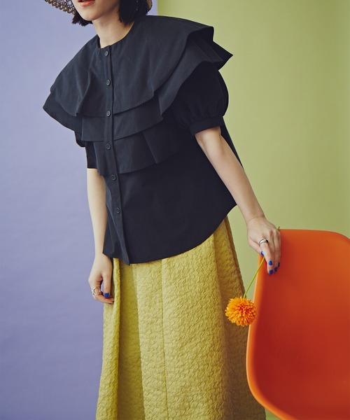 N.（N. Natural Beauty Basic）（エヌエヌナチュラルビューティーベーシック）の「《n.'look》◆シュリンクギャザースカート（スカート・レディース・ネイビー/イエロー/ライラック・MEDIUM）」の19枚目の写真