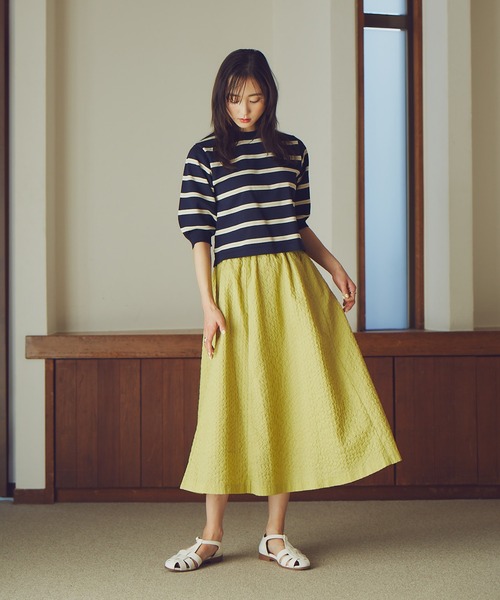 N.（N. Natural Beauty Basic）（エヌエヌナチュラルビューティーベーシック）の「《n.'look》◆シュリンクギャザースカート（スカート・レディース・ネイビー/イエロー/ライラック・MEDIUM）」の21枚目の写真