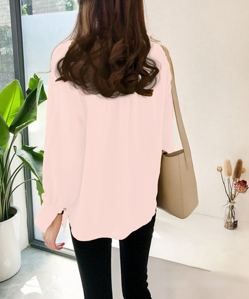 Amulet（アミュレット）の「フェミニンブラウス（シャツ/ブラウス・レディース・イエロー/ライトピンク/ネイビー・M/L/XL）」の12枚目の写真