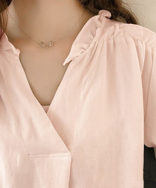 Amulet（アミュレット）の「フェミニンブラウス（シャツ/ブラウス・レディース・イエロー/ライトピンク/ネイビー・M/L/XL）」の17枚目の写真