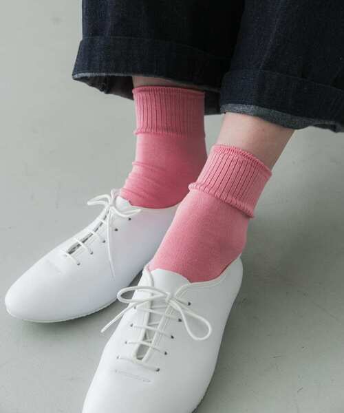 かぐれ（カグレ）の「シルクリブソックス（ソックス/靴下・レディース・ホワイト/ライトグレー/ブラック/ピンク・FREE）」の4枚目の写真