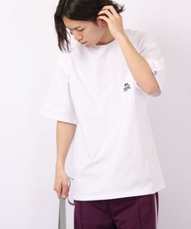 LONSDALE オーバーサイズ 天竺 コットン ワンポイント刺繍 半袖 Tシャツ 男女兼用