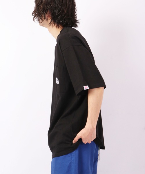 LONSDALE（ロンズデール）の「LONSDALE オーバーサイズ 天竺 コットン ワンポイント刺繍 半袖 Tシャツ 男女兼用（Tシャツ/カットソー・メンズ・ホワイト/ブラック・LL/S/M/L）」の10枚目の写真