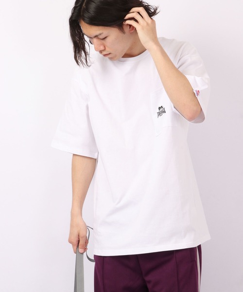 LONSDALE（ロンズデール）の「LONSDALE オーバーサイズ 天竺 コットン ワンポイント刺繍 半袖 Tシャツ 男女兼用（Tシャツ/カットソー・メンズ・ホワイト/ブラック・LL/S/M/L）」の14枚目の写真