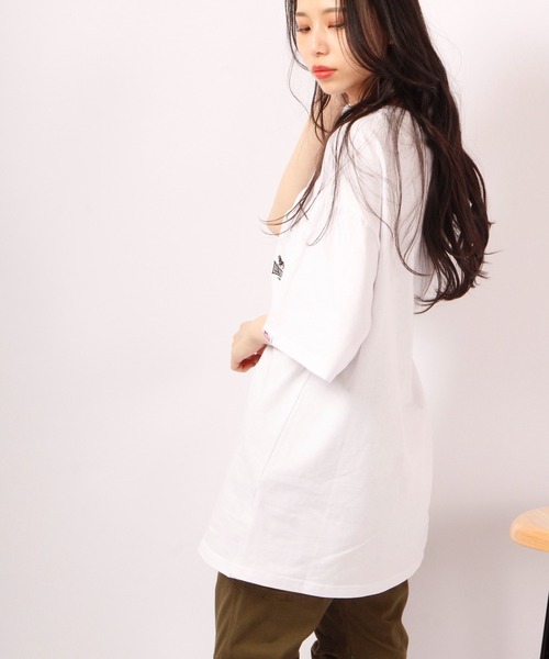 LONSDALE（ロンズデール）の「LONSDALE オーバーサイズ 天竺 コットン ワンポイント刺繍 半袖 Tシャツ 男女兼用（Tシャツ/カットソー・メンズ・ホワイト/ブラック・LL/S/M/L）」の20枚目の写真