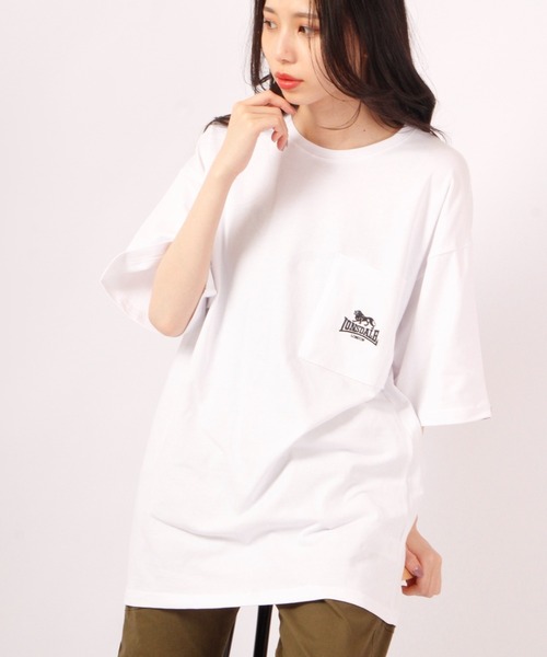 LONSDALE（ロンズデール）の「LONSDALE オーバーサイズ 天竺 コットン ワンポイント刺繍 半袖 Tシャツ 男女兼用（Tシャツ/カットソー・メンズ・ホワイト/ブラック・LL/S/M/L）」の19枚目の写真