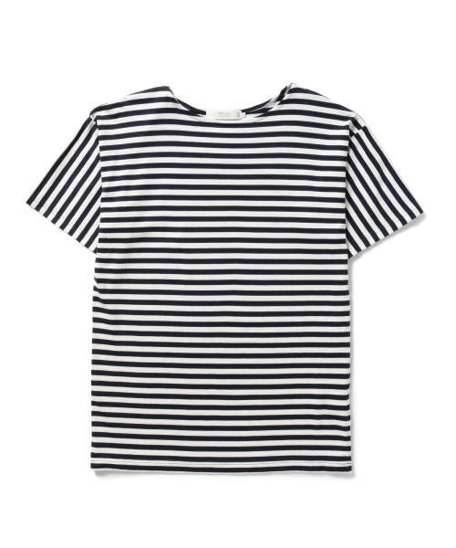 BEAMS LIGHTS Men's（ビームスライツ メンズ）の「BEAMS LIGHTS / ボートネックボーダーTシャツ（Tシャツ/カットソー・メンズ・ブラック/ネイビー・MEDIUM/LARGE/SMALL）」の9枚目の写真