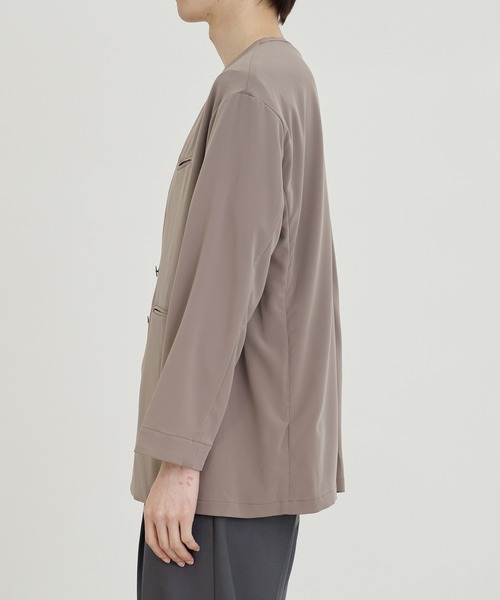 PUBLIC TOKYO ノーカラージャケット 02 ホワイト美品 オルタネイトノーカラージャケット（ノーカラージャケット