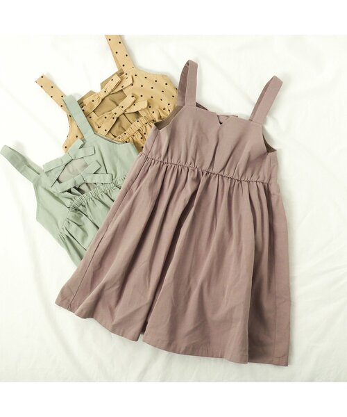 apres les cours（アプレレクール）の「WEB限定 バックリボンジャンパースカート（スカート・キッズ・ピンク/ミント/ドット・130/110/100/90/80/140/120）」の21枚目の写真