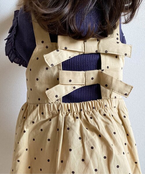 apres les cours（アプレレクール）の「WEB限定 バックリボンジャンパースカート（スカート・キッズ・ピンク/ミント/ドット・130/110/100/90/80/140/120）」の15枚目の写真