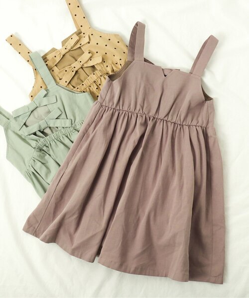 apres les cours（アプレレクール）の「WEB限定 バックリボンジャンパースカート（スカート・キッズ・ピンク/ミント/ドット・130/110/100/90/80/140/120）」の4枚目の写真