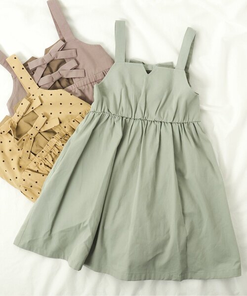 apres les cours（アプレレクール）の「WEB限定 バックリボンジャンパースカート（スカート・キッズ・ピンク/ミント/ドット・130/110/100/90/80/140/120）」の5枚目の写真
