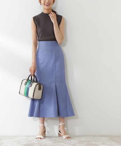 N.(N. Natural Beauty Basic)(エヌエヌナチュラルビューティーベーシック)の「マーメイドタイトマキシスカート(スカート・レディース・ブルー/ホワイト/イエロー・MEDIUM/SMALL)」の1枚目の写真